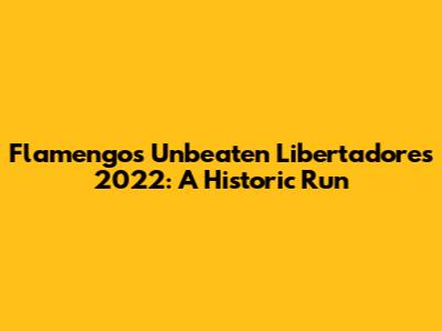 Flamengo's Unbeaten Libertadores 2022: A Historic Run