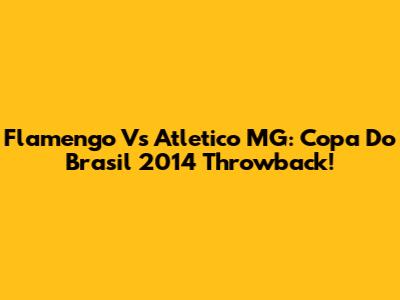 Flamengo Vs Atletico MG: Copa Do Brasil 2014 Throwback!
