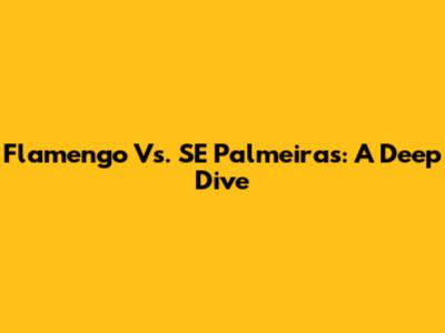 Flamengo Vs. SE Palmeiras: A Deep Dive