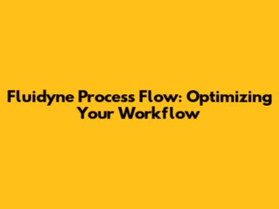 Fluidyne Process Flow: Optimizing Your Workflow
