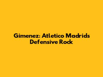 Gimenez: Atletico Madrid's Defensive Rock