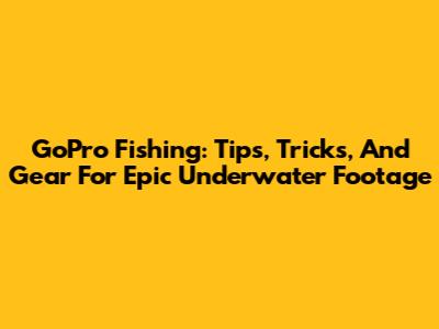 GoPro Fishing: Tips, Tricks, And Gear For Epic Underwater Footage