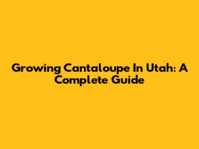 Growing Cantaloupe In Utah: A Complete Guide