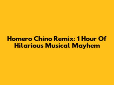 Homero Chino Remix: 1 Hour Of Hilarious Musical Mayhem