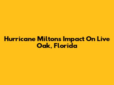 Hurricane Milton's Impact On Live Oak, Florida