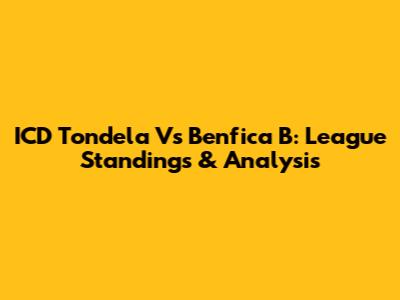 ICD Tondela Vs Benfica B: League Standings & Analysis