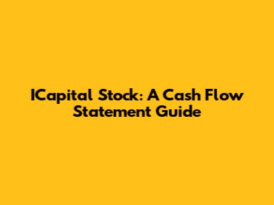 ICapital Stock: A Cash Flow Statement Guide