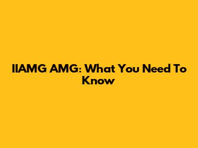 IIAMG AMG: What You Need To Know