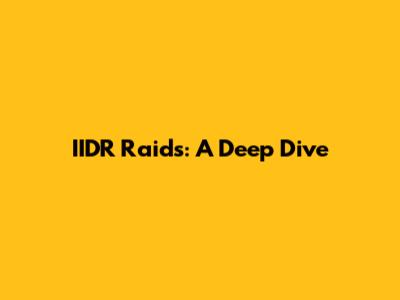IIDR Raids: A Deep Dive