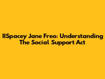 IISpacey Jane Freo: Understanding The Social Support Act