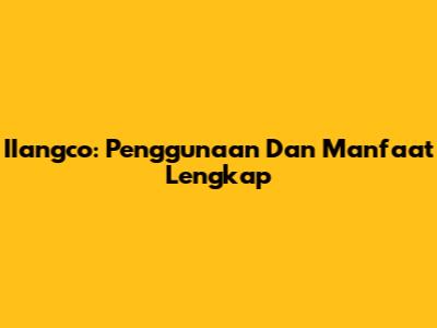 IIangco: Penggunaan Dan Manfaat Lengkap