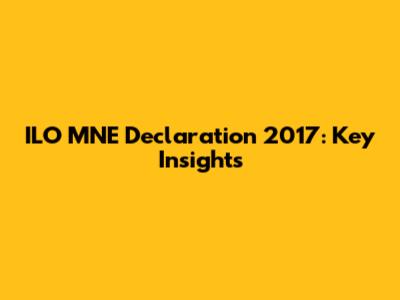 ILO MNE Declaration 2017: Key Insights