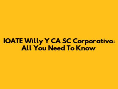 IOATE Willy Y CA SC Corporativo: All You Need To Know