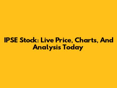 IPSE Stock: Live Price, Charts, And Analysis Today