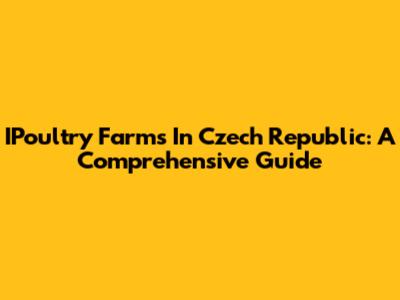 IPoultry Farms In Czech Republic: A Comprehensive Guide