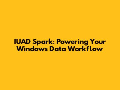 IUAD Spark: Powering Your Windows Data Workflow