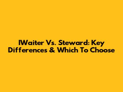 IWaiter Vs. Steward: Key Differences & Which To Choose