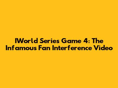 IWorld Series Game 4: The Infamous Fan Interference Video