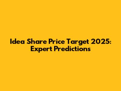 Idea Share Price Target 2025: Expert Predictions