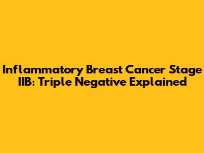 Inflammatory Breast Cancer Stage IIB: Triple Negative Explained