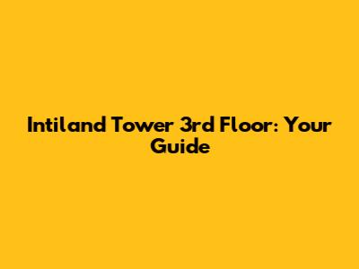 Intiland Tower 3rd Floor: Your Guide