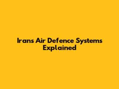 Iran's Air Defence Systems Explained