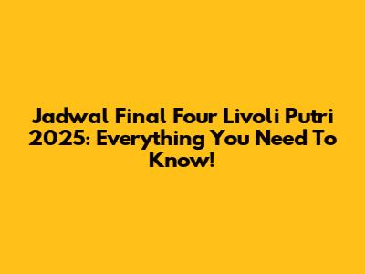 Jadwal Final Four Livoli Putri 2025: Everything You Need To Know!