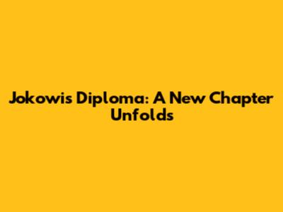 Jokowi's Diploma: A New Chapter Unfolds