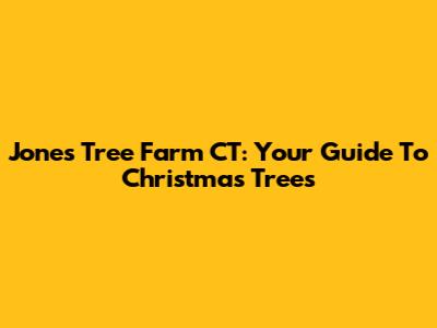 Jones Tree Farm CT: Your Guide To Christmas Trees