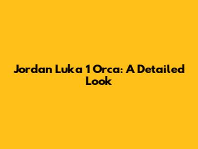 Jordan Luka 1 Orca: A Detailed Look