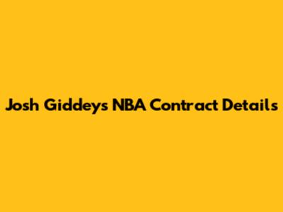 Josh Giddey's NBA Contract Details