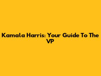 Kamala Harris: Your Guide To The VP