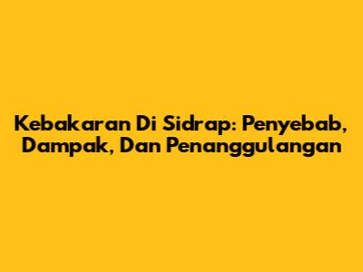 Kebakaran Di Sidrap: Penyebab, Dampak, Dan Penanggulangan