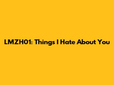 LMZH01: Things I Hate About You