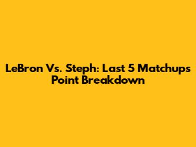 LeBron Vs. Steph: Last 5 Matchups Point Breakdown