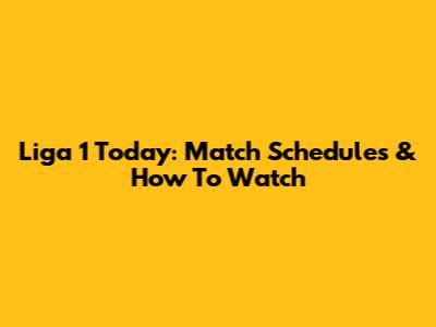 Liga 1 Today: Match Schedules & How To Watch