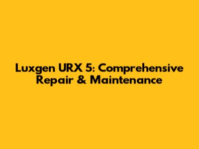 Luxgen URX 5: Comprehensive Repair & Maintenance