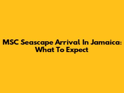 MSC Seascape Arrival In Jamaica: What To Expect