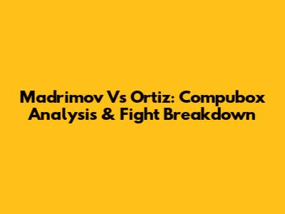 Madrimov Vs Ortiz: Compubox Analysis & Fight Breakdown