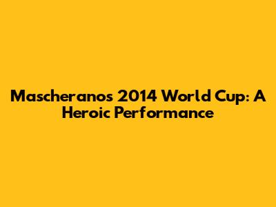 Mascherano's 2014 World Cup: A Heroic Performance