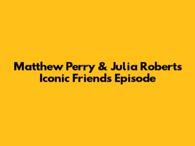 Matthew Perry & Julia Roberts' Iconic Friends Episode