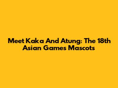Meet Kaka And Atung: The 18th Asian Games Mascots