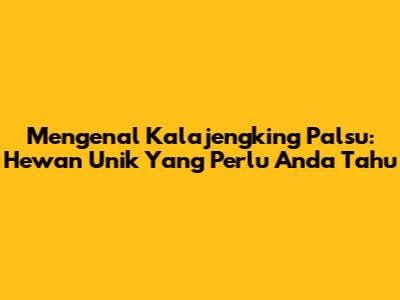 Mengenal Kalajengking Palsu: Hewan Unik Yang Perlu Anda Tahu