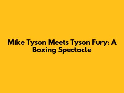Mike Tyson Meets Tyson Fury: A Boxing Spectacle