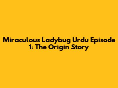 Miraculous Ladybug Urdu Episode 1: The Origin Story
