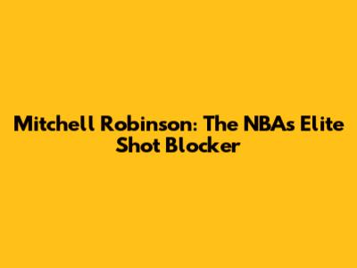 Mitchell Robinson: The NBA's Elite Shot Blocker
