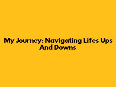My Journey: Navigating Life's Ups And Downs