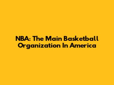 NBA: The Main Basketball Organization In America