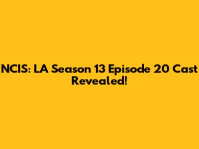 NCIS: LA Season 13 Episode 20 Cast Revealed!