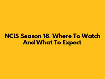 NCIS Season 18: Where To Watch And What To Expect